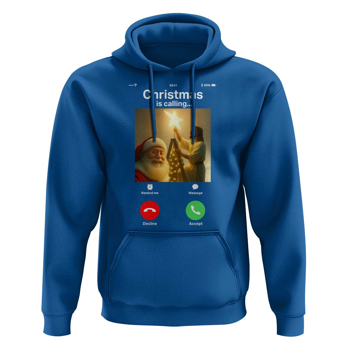 Funny Santa Jesus Video Call Hoodie - Wonder Print Shop