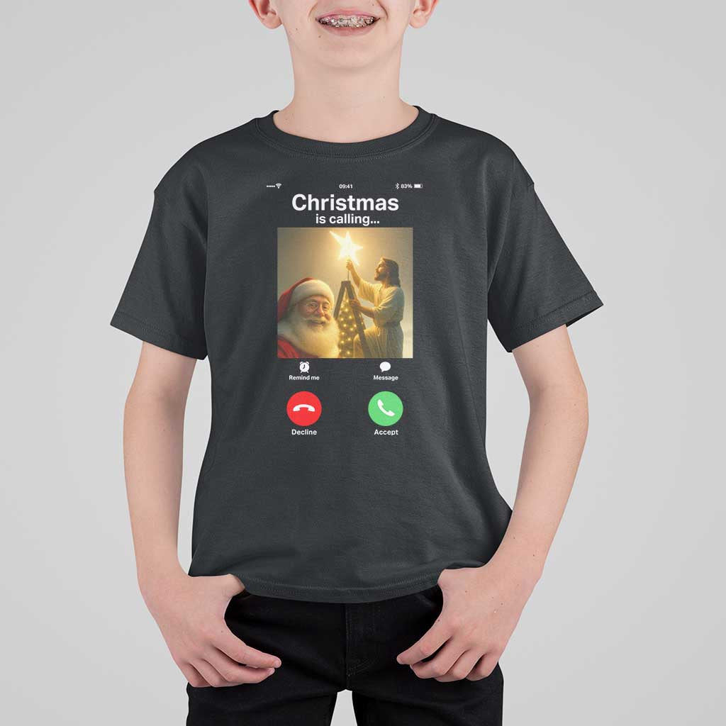Funny Santa Jesus Video Call T Shirt For Kid - Wonder Print Shop