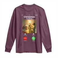 Funny Santa Jesus Video Call Long Sleeve Shirt - Wonder Print Shop