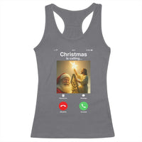 Funny Santa Jesus Video Call Racerback Tank Top - Wonder Print Shop