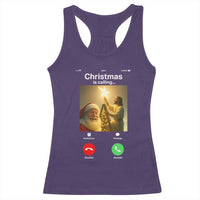 Funny Santa Jesus Video Call Racerback Tank Top - Wonder Print Shop