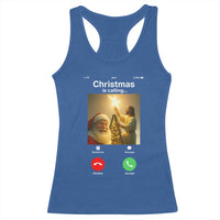 Funny Santa Jesus Video Call Racerback Tank Top - Wonder Print Shop