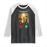 Funny Santa Jesus Video Call Raglan Shirt - Wonder Print Shop