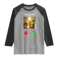 Funny Santa Jesus Video Call Raglan Shirt - Wonder Print Shop