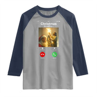 Funny Santa Jesus Video Call Raglan Shirt - Wonder Print Shop