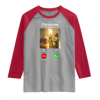 Funny Santa Jesus Video Call Raglan Shirt - Wonder Print Shop
