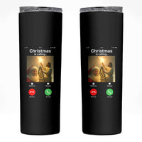 Funny Santa Jesus Video Call Skinny Tumbler - Wonder Print Shop