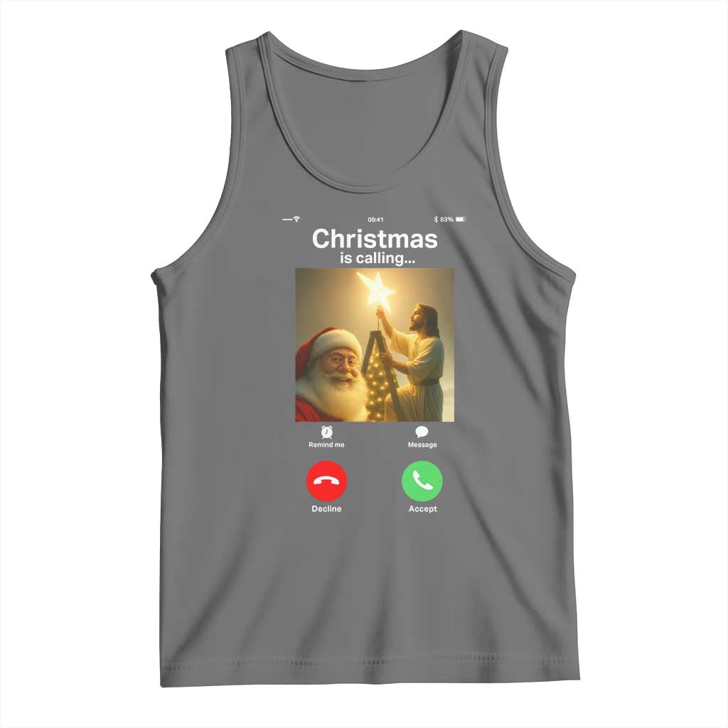 Funny Santa Jesus Video Call Tank Top - Wonder Print Shop