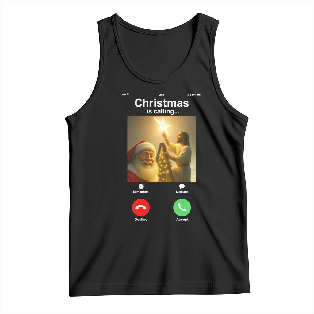 Funny Santa Jesus Video Call Tank Top - Wonder Print Shop