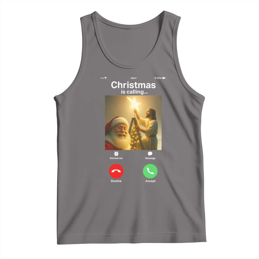 Funny Santa Jesus Video Call Tank Top - Wonder Print Shop