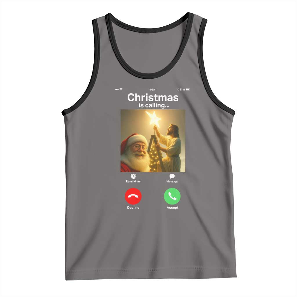 Funny Santa Jesus Video Call Tank Top - Wonder Print Shop