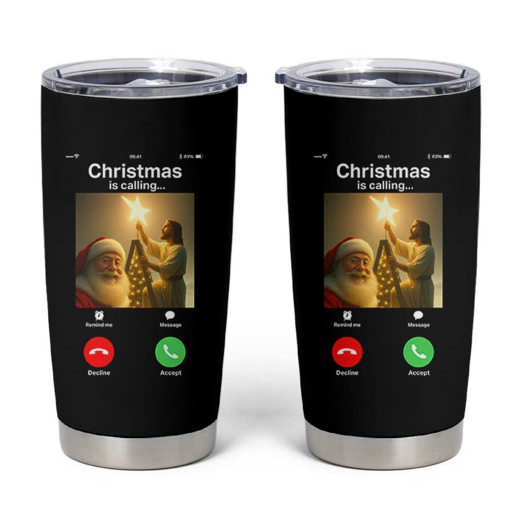 Funny Santa Jesus Video Call Tumbler Cup - Wonder Print Shop