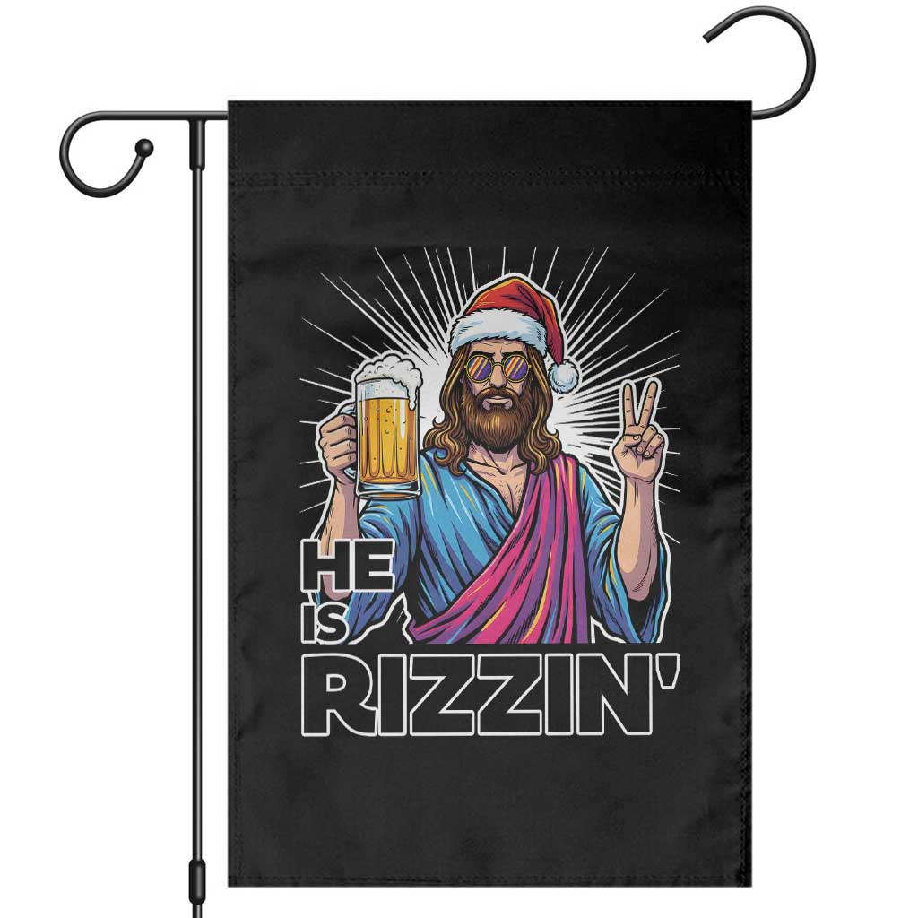 Jesus Christmas Garden Flag Funny Drinking Beer Xmas Holiday - Wonder Print Shop
