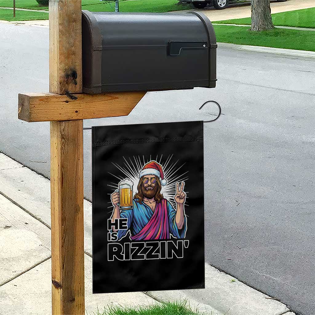 Jesus Christmas Garden Flag Funny Drinking Beer Xmas Holiday - Wonder Print Shop