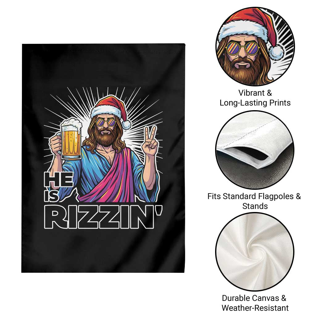 Jesus Christmas Garden Flag Funny Drinking Beer Xmas Holiday - Wonder Print Shop