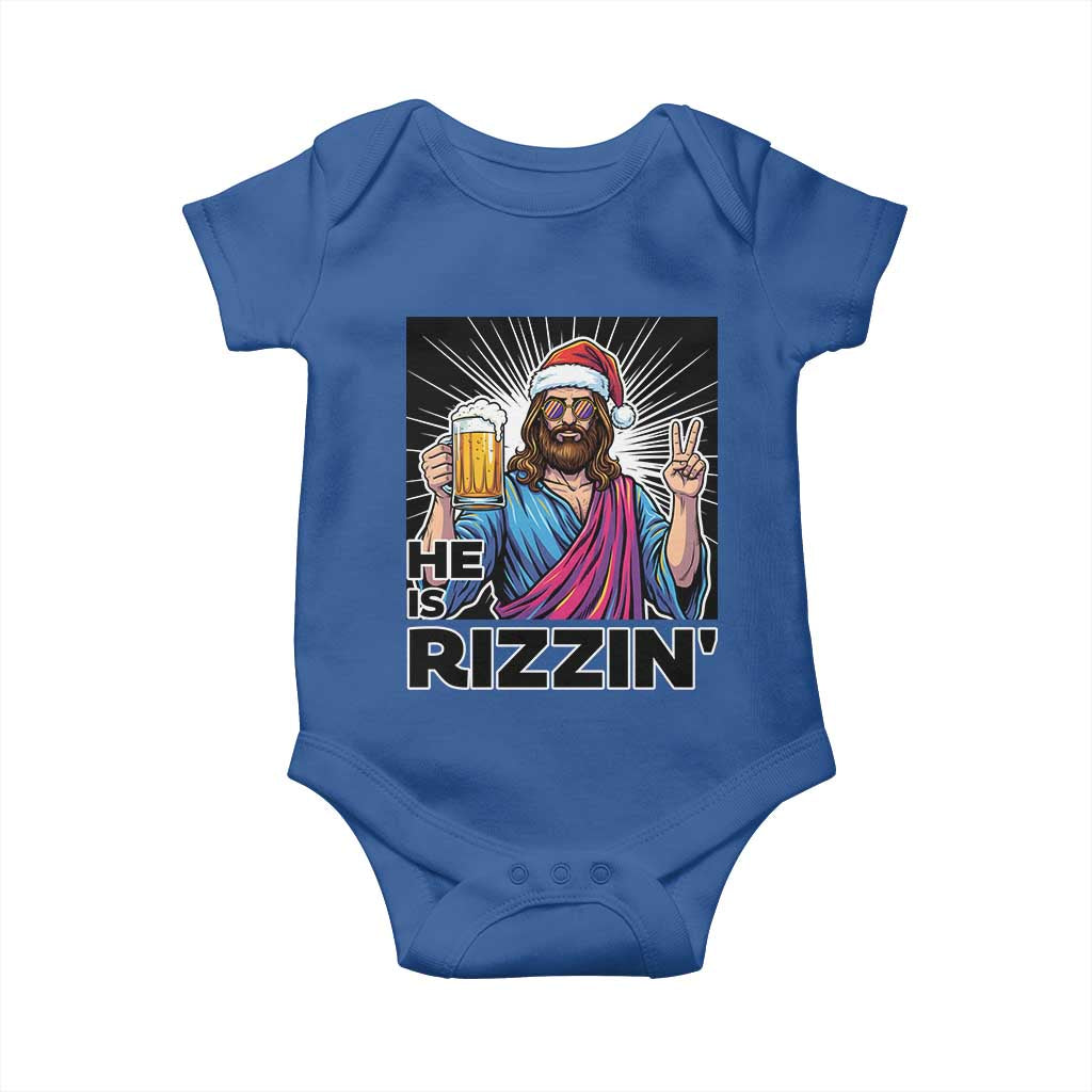 Jesus Christmas Baby Onesie Funny Drinking Beer Xmas Holiday - Wonder Print Shop