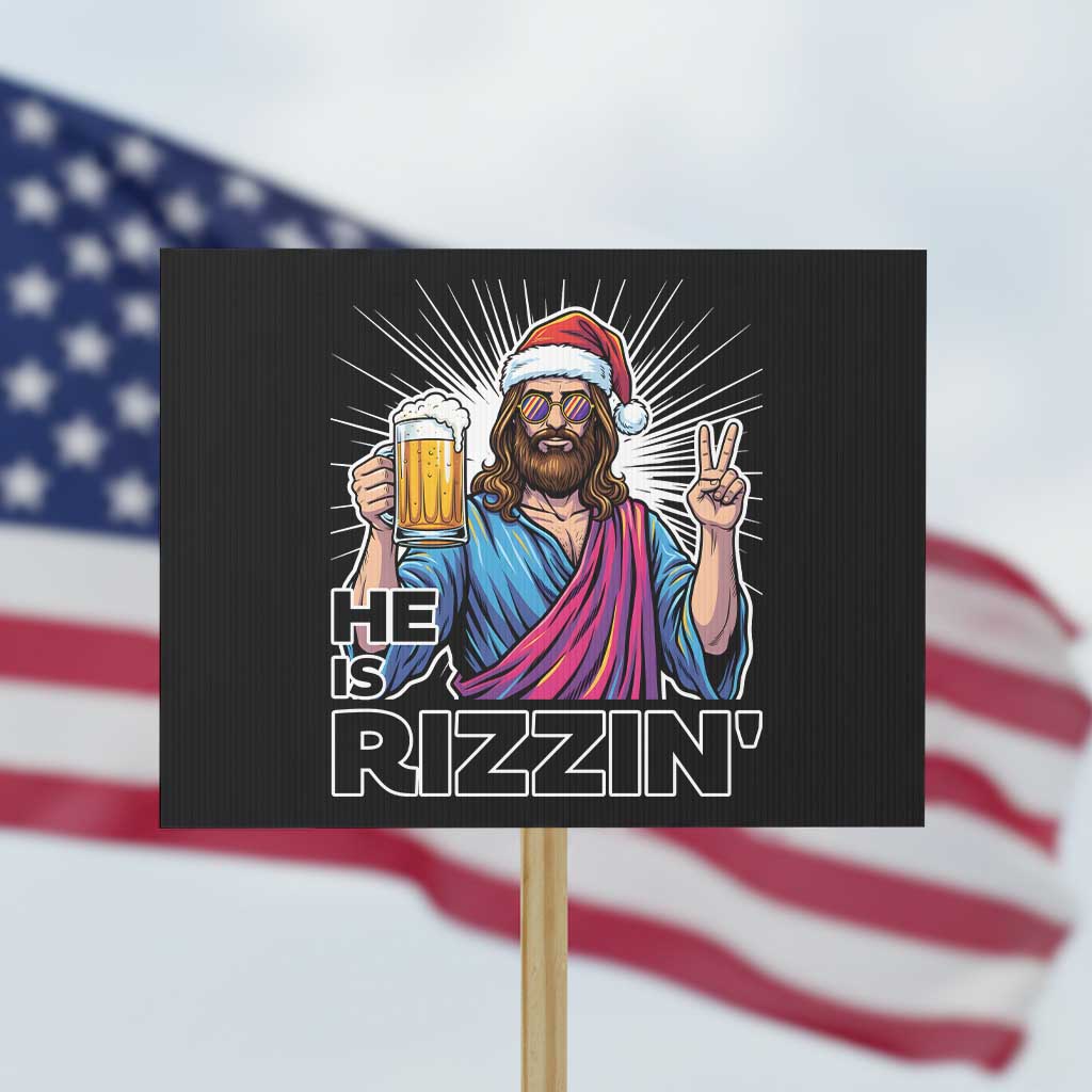 Jesus Christmas Protest Sign Funny Drinking Beer Xmas Holiday - Wonder Print Shop
