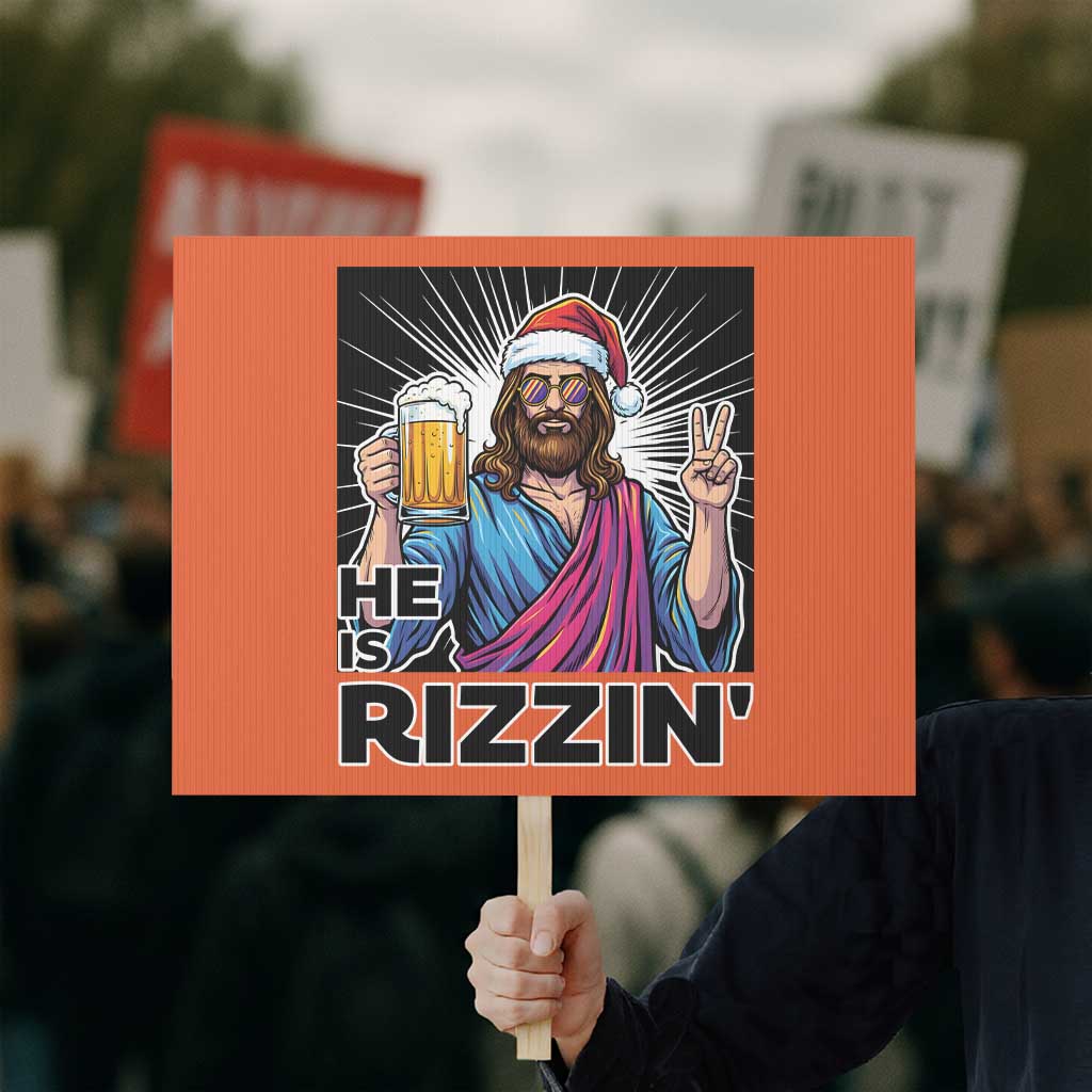 Jesus Christmas Protest Sign Funny Drinking Beer Xmas Holiday - Wonder Print Shop