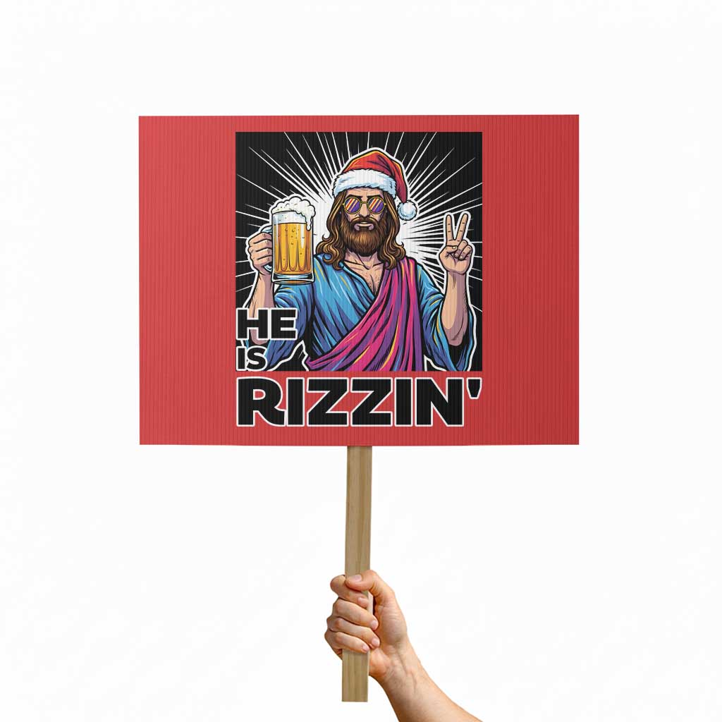 Jesus Christmas Protest Sign Funny Drinking Beer Xmas Holiday - Wonder Print Shop