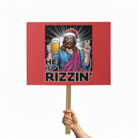 Jesus Christmas Protest Sign Funny Drinking Beer Xmas Holiday - Wonder Print Shop