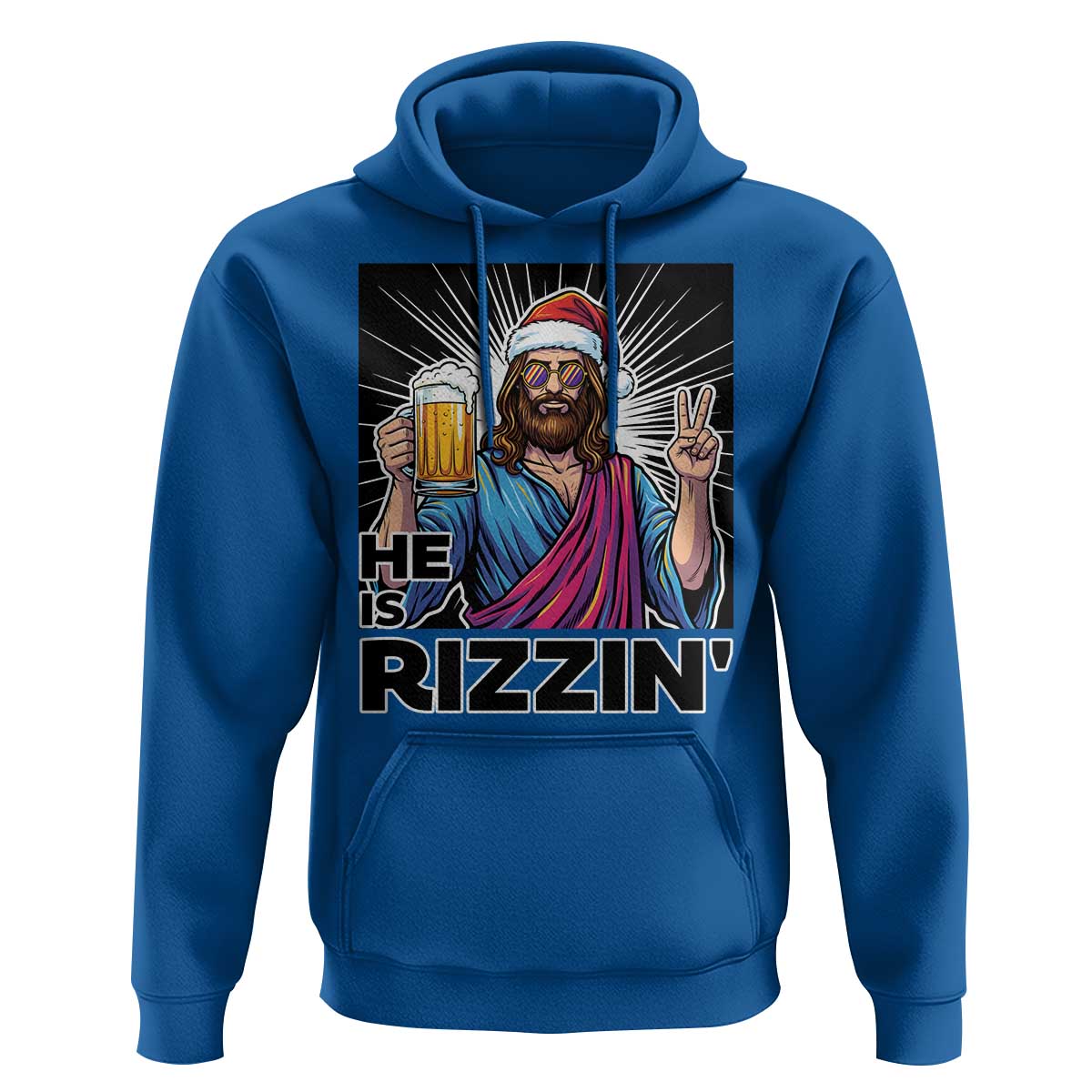 Jesus Christmas Hoodie Funny Drinking Beer Xmas Holiday - Wonder Print Shop