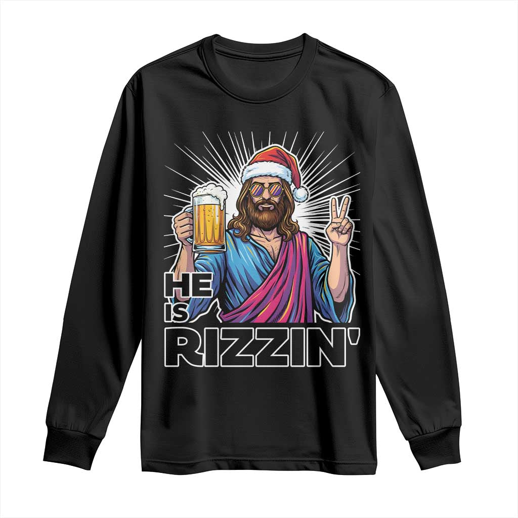 Jesus Christmas Long Sleeve Shirt Funny Drinking Beer Xmas Holiday - Wonder Print Shop