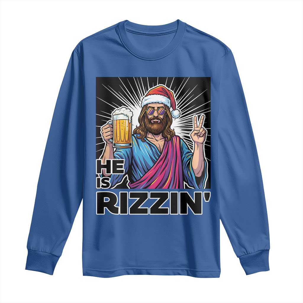 Jesus Christmas Long Sleeve Shirt Funny Drinking Beer Xmas Holiday - Wonder Print Shop