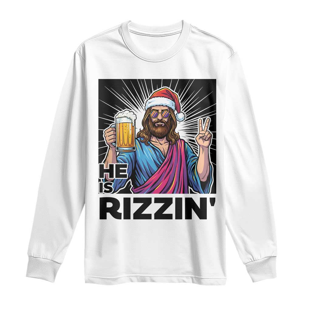Jesus Christmas Long Sleeve Shirt Funny Drinking Beer Xmas Holiday - Wonder Print Shop