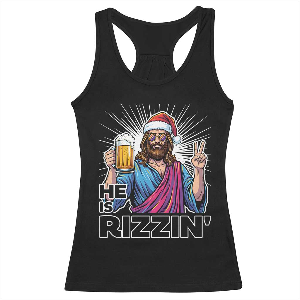 Jesus Christmas Racerback Tank Top Funny Drinking Beer Xmas Holiday - Wonder Print Shop