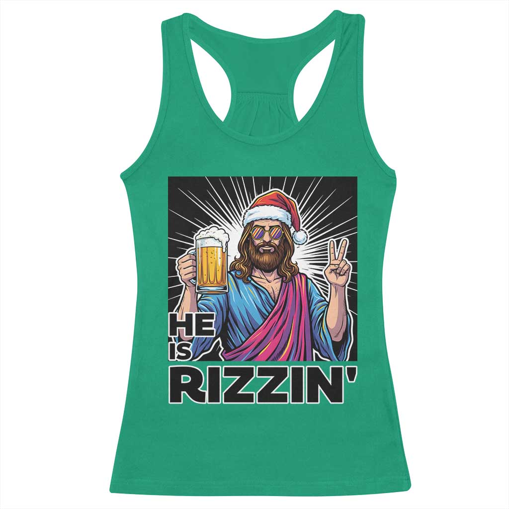 Jesus Christmas Racerback Tank Top Funny Drinking Beer Xmas Holiday - Wonder Print Shop