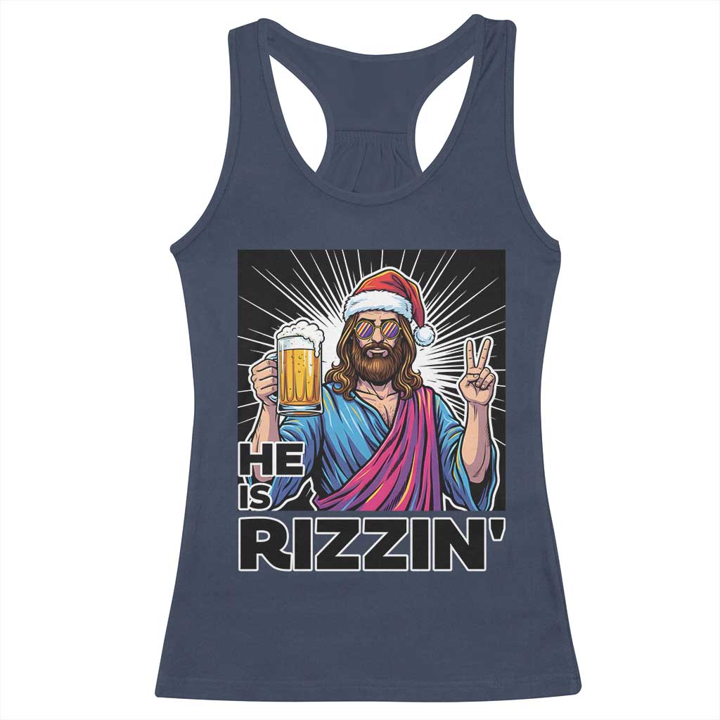 Jesus Christmas Racerback Tank Top Funny Drinking Beer Xmas Holiday - Wonder Print Shop