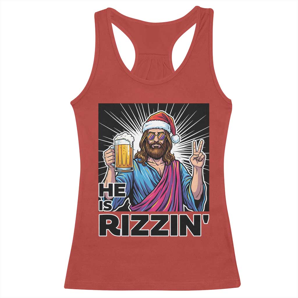 Jesus Christmas Racerback Tank Top Funny Drinking Beer Xmas Holiday - Wonder Print Shop
