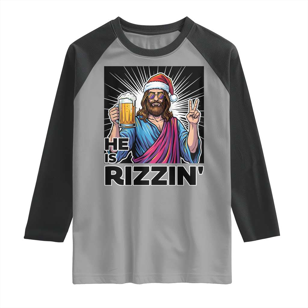 Jesus Christmas Raglan Shirt Funny Drinking Beer Xmas Holiday - Wonder Print Shop