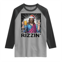 Jesus Christmas Raglan Shirt Funny Drinking Beer Xmas Holiday - Wonder Print Shop