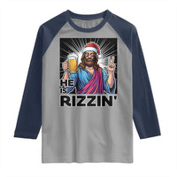Jesus Christmas Raglan Shirt Funny Drinking Beer Xmas Holiday - Wonder Print Shop