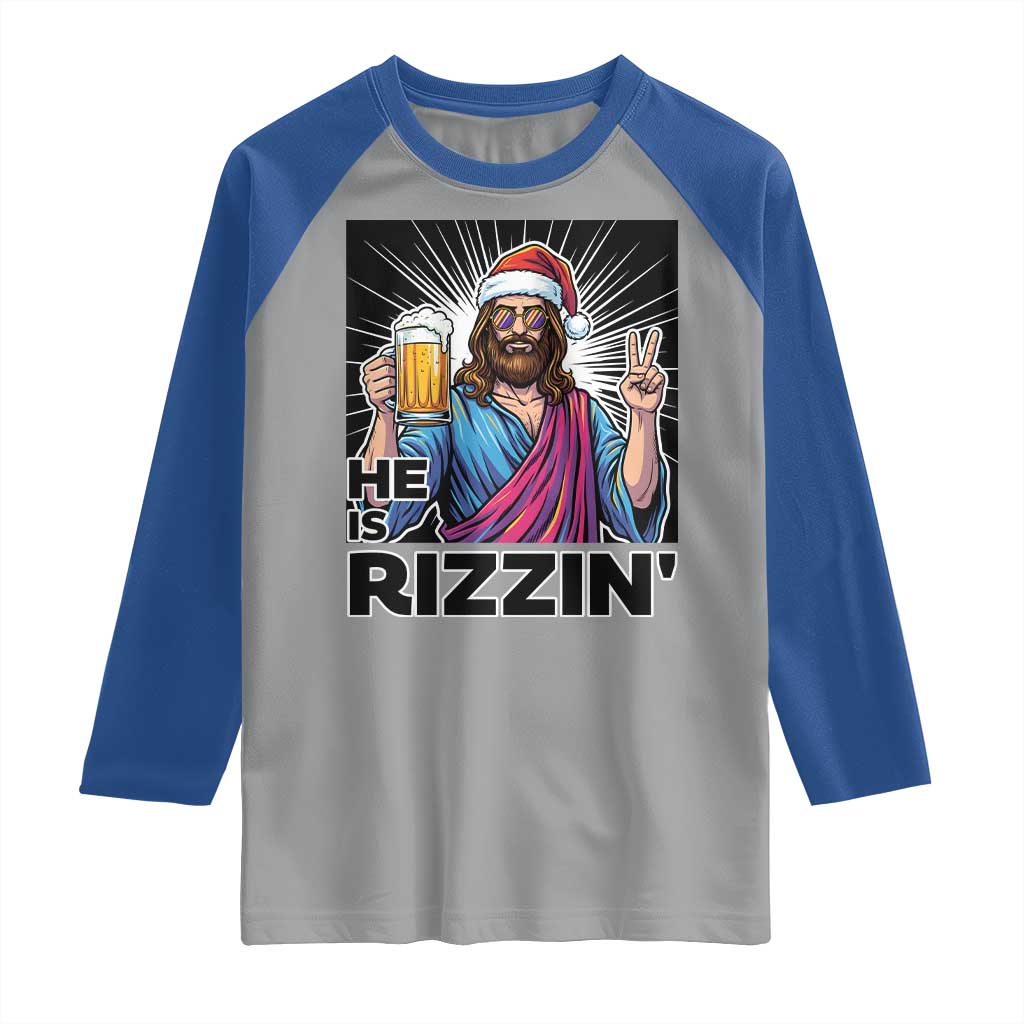 Jesus Christmas Raglan Shirt Funny Drinking Beer Xmas Holiday - Wonder Print Shop