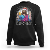 Jesus Christmas Sweatshirt Funny Drinking Beer Xmas Holiday - Wonder Print Shop