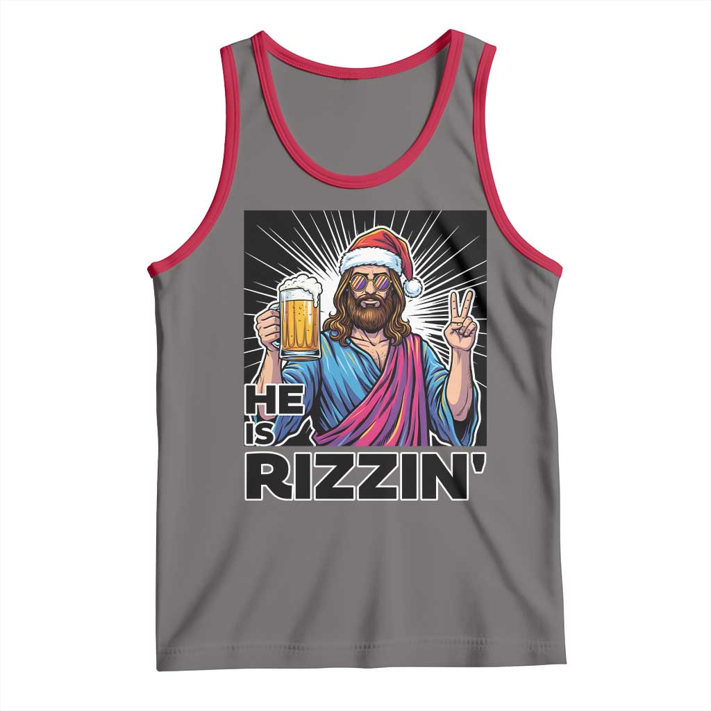 Jesus Christmas Tank Top Funny Drinking Beer Xmas Holiday - Wonder Print Shop