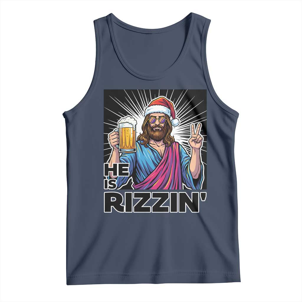 Jesus Christmas Tank Top Funny Drinking Beer Xmas Holiday - Wonder Print Shop