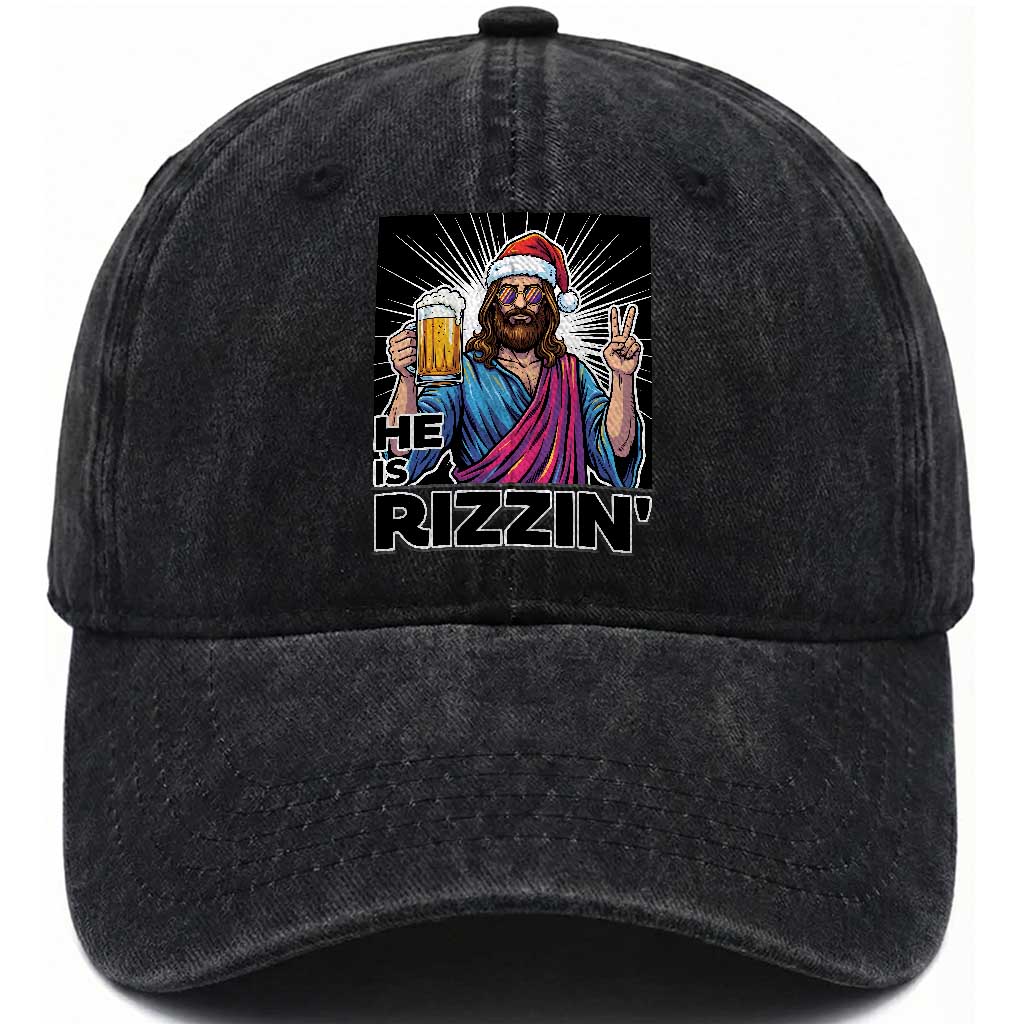 Jesus Christmas Washed Cotton Baseball Cap Funny Drinking Beer Xmas Holiday