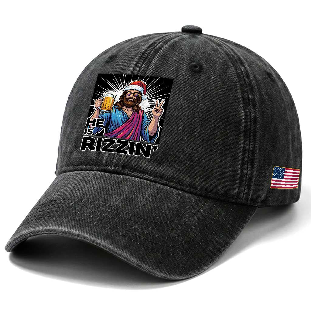 Jesus Christmas Washed Cotton Baseball Cap Funny Drinking Beer Xmas Holiday
