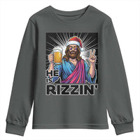 Jesus Christmas Youth Sweatshirt Funny Drinking Beer Xmas Holiday - Wonder Print Shop