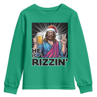 Jesus Christmas Youth Sweatshirt Funny Drinking Beer Xmas Holiday - Wonder Print Shop