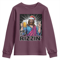 Jesus Christmas Youth Sweatshirt Funny Drinking Beer Xmas Holiday - Wonder Print Shop
