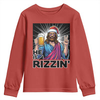 Jesus Christmas Youth Sweatshirt Funny Drinking Beer Xmas Holiday - Wonder Print Shop