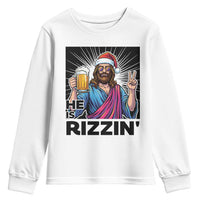 Jesus Christmas Youth Sweatshirt Funny Drinking Beer Xmas Holiday - Wonder Print Shop