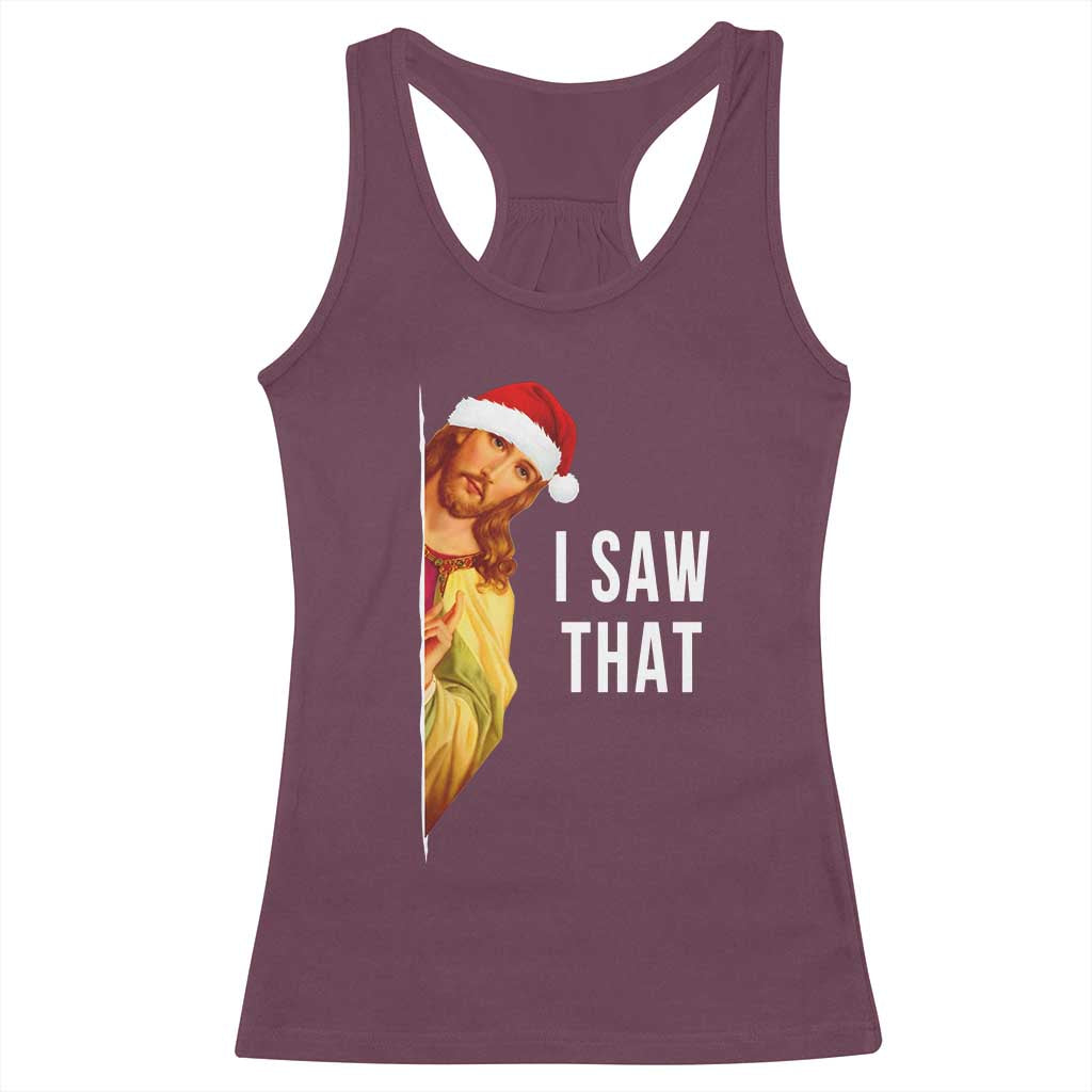 Jesus Christmas Meme Racerback Tank Top I Saw That - Wonder Print Shop