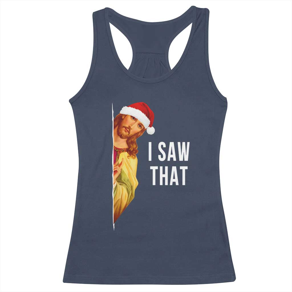 Jesus Christmas Meme Racerback Tank Top I Saw That - Wonder Print Shop