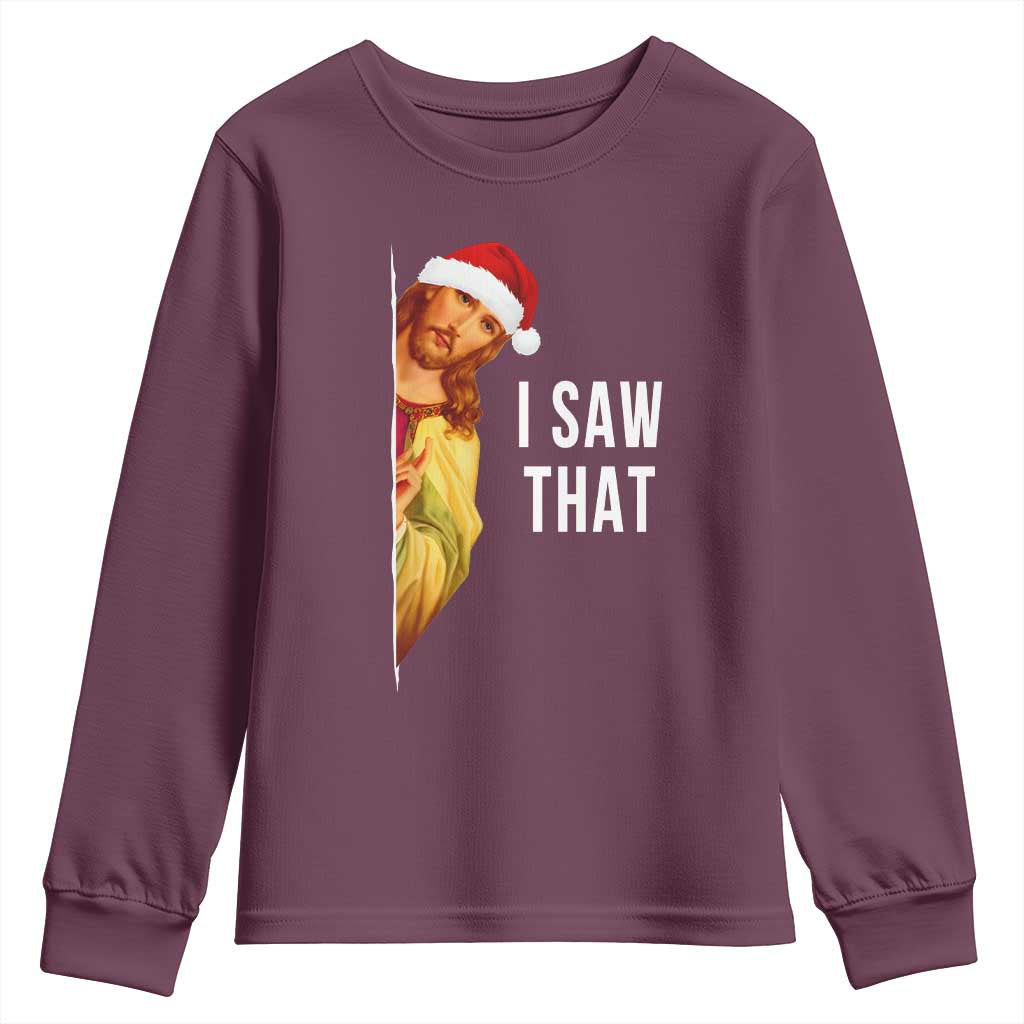 Jesus Christmas Meme Youth Sweatshirt I Saw That - Wonder Print Shop