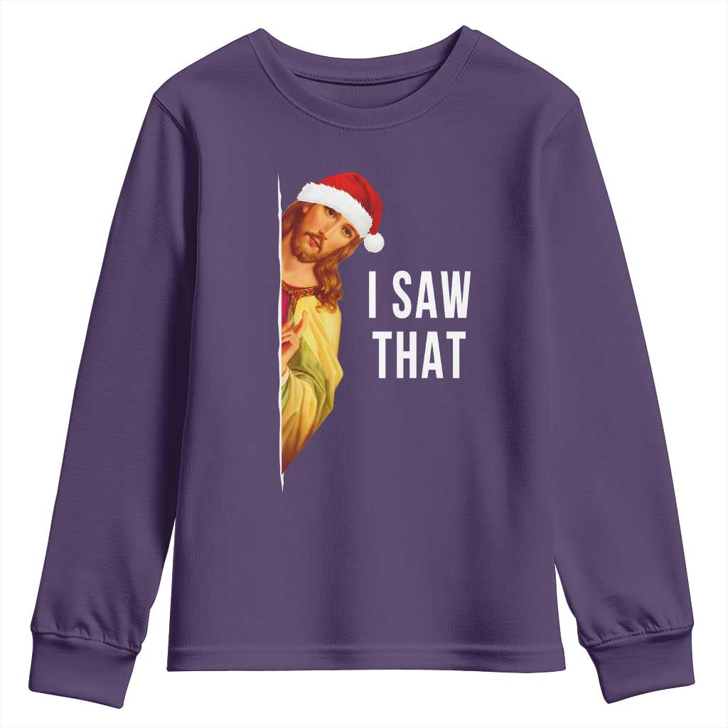 Jesus Christmas Meme Youth Sweatshirt I Saw That - Wonder Print Shop